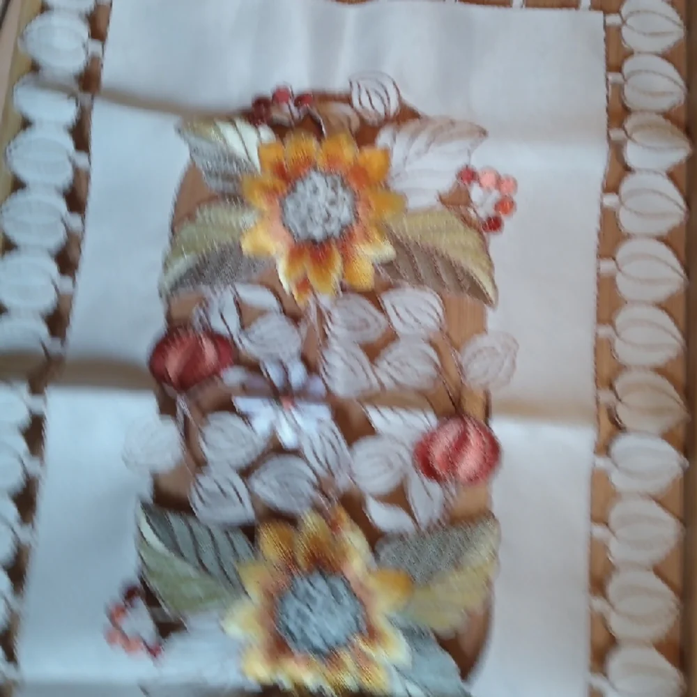 Floral Embroidered Hollowed Out Placemats Set Of Four ( New)